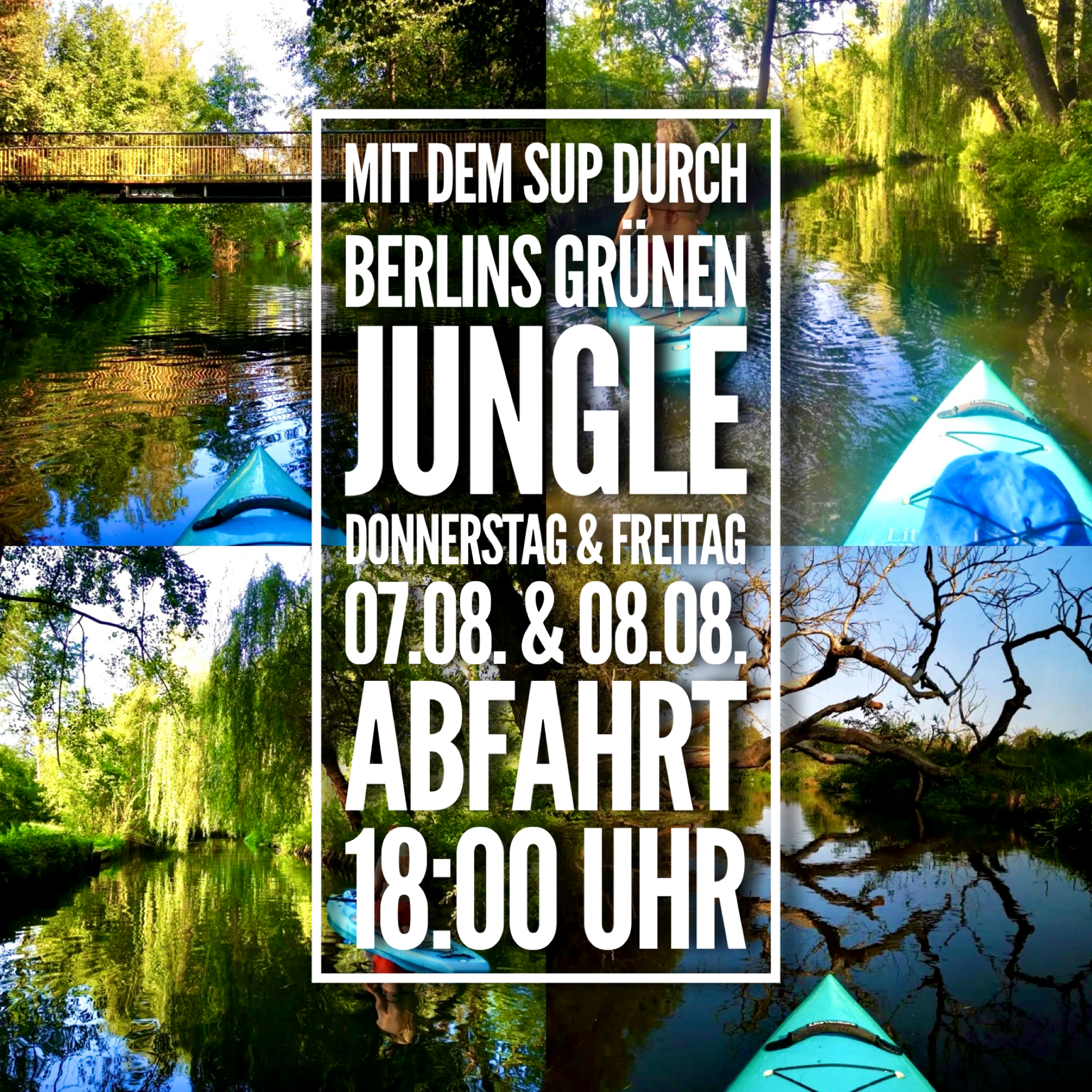 Mit dem SUP und Bianca durch Berlins grünen Dschungel